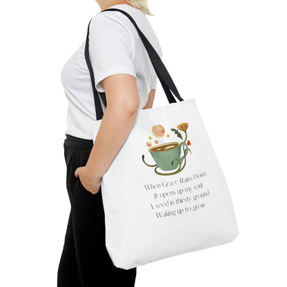 When Grace Rains Coffee Cup - White Tote Bag