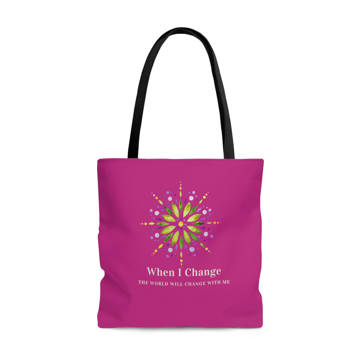 When I Change Mandala - Pink Tote Bag