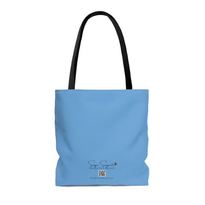 When Grace Rains Blue/Green Mandala -Blue Tote Bag