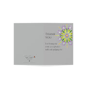 Thank You - Mandala - Gray Vertical Folded Greeting Card