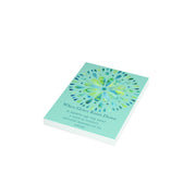 When Grace Rains - Blue Mandala  - Light Turquoise Vertical Folded Greeting Card