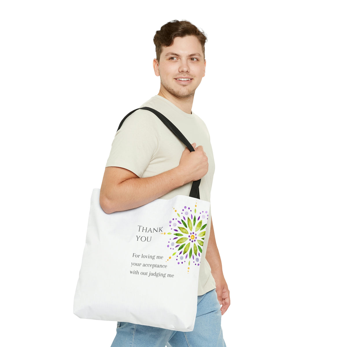 Thank You Mandala -  White Tote Bag