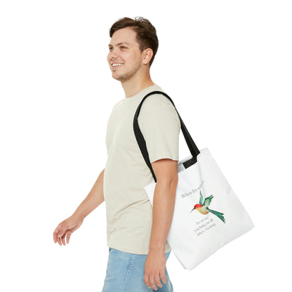When I'm With You - White Hummingbird - Tote Bag