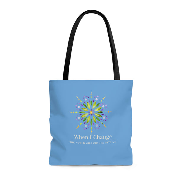 When I Change Mandala - Blue Tote Bag