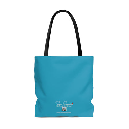 When Grace Rains Blue/Green Mandala - Turquoise Tote Bag