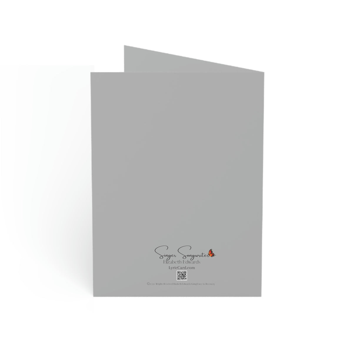 Thank You - Mandala - Gray Vertical Folded Greeting Card
