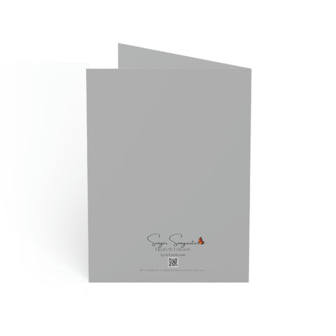 Folded grey greeting card grey birthday card folding vertical greeting card Folded Greeting Cards.