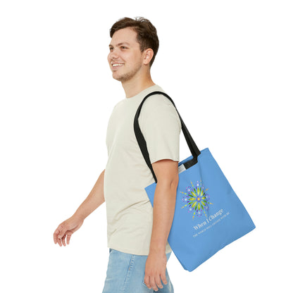 When I Change Mandala - Blue Tote Bag
