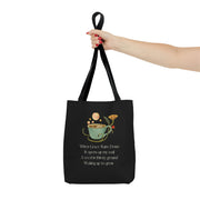 When Grace Rains Coffee Cup - Black Tote Bag