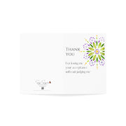 Thank You - Mandala - White Vertical Folded Greeting Card