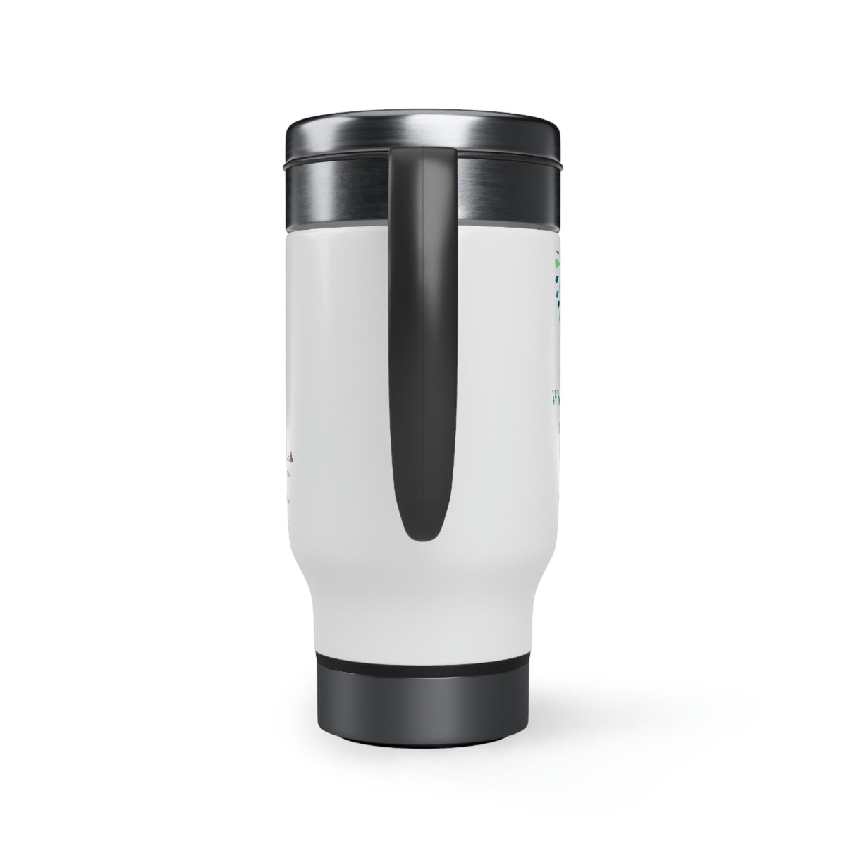 handle, 14oz  stainless MUG stainless steel travel mugs  14 Oz White Stainless Steel Travel Mug  Blue MANDALA Stainless Steel COFFEE  14oz mug