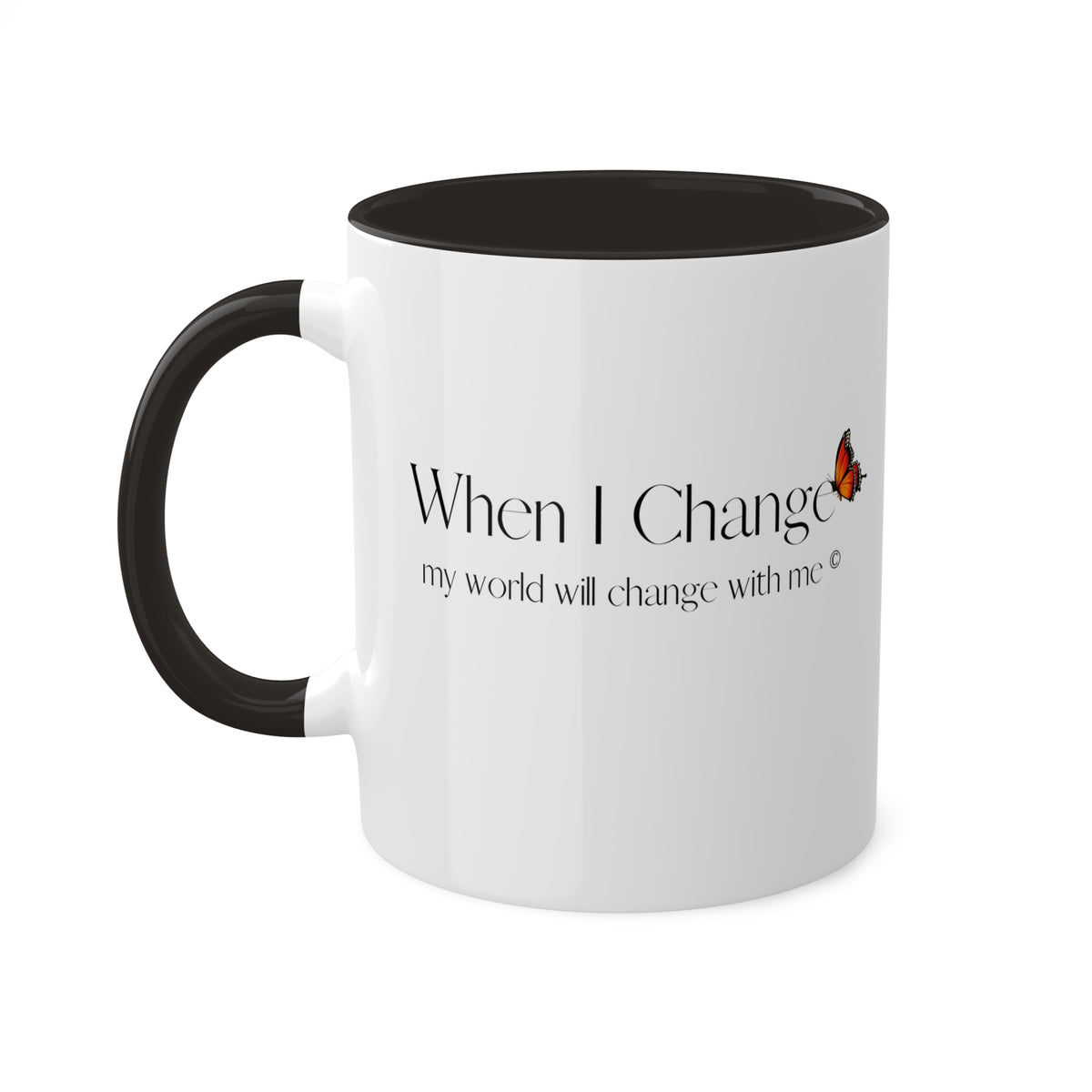 white C-handle and outer surface white C-handle Height 105 mm / Diameter 80mm Suitable for spot print.TWO-TONE Mug 11oz color cup White ceramic material two-tone mug 11 oz. Two Tone  Mugs, 11oz 