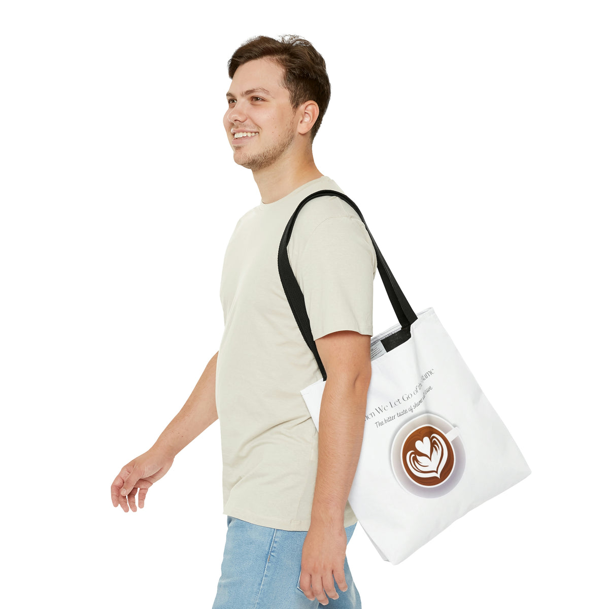 When We Let Go of The Shame - Coffee -  White Tote Bag