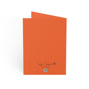 When I'm With You - Hummingbird Orange- Vertical Folded Greeting Card or Invitation