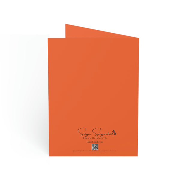 Folded Greeting Cards - Vertical Vertical Fold ORANGE INVITATION  greeting card  ORANGE CARD BIRTHDAY CARD ORANGE  vertical greeting card ORANGE greeting cards folded card