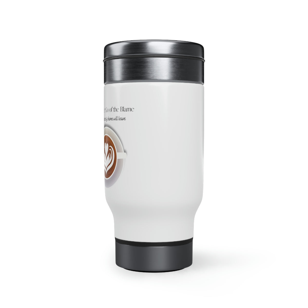 handle, 14oz  stainless MUG stainless steel travel mugs  14 Oz White Stainless Steel Travel Mug  Blue MANDALA Stainless Steel COFFEE  14oz mug