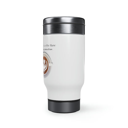 handle, 14oz  stainless MUG stainless steel travel mugs  14 Oz White Stainless Steel Travel Mug  Blue MANDALA Stainless Steel COFFEE  14oz mug