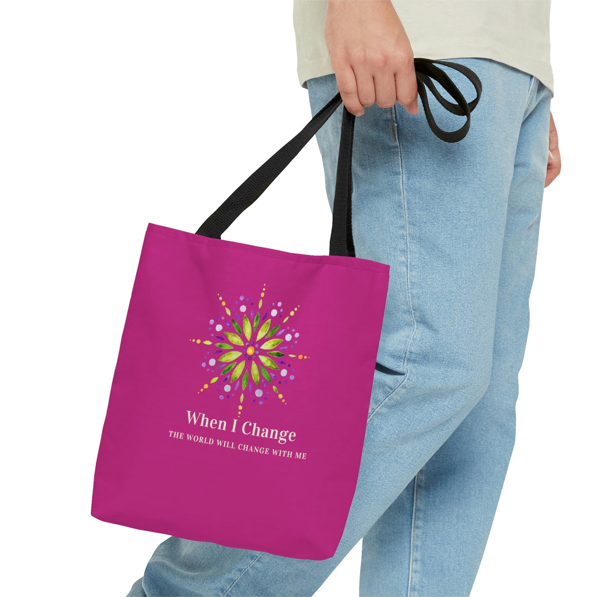 Tote Bag Mandala Bag shoulder Turquoise PINK Mandala Tote Bag  Mandala tote bags Mandala PINK Tote Bag Mandala PINK  Tote Bag PINK, turquoise mandala in turquoise, PINK mandala handbag PINK mandala