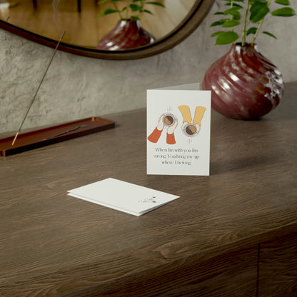 When I'm With You - Coffee Cups -White Vertical Folded Greeting Card