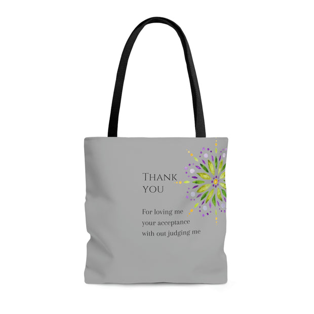 Thank You Mandala -  Gray Tote Bag