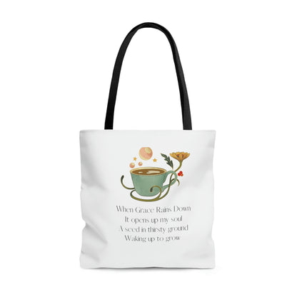 When Grace Rains Coffee Cup - White Tote Bag