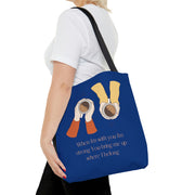 When I'm With You Coffee Cups - Dark Blue Tote Bag