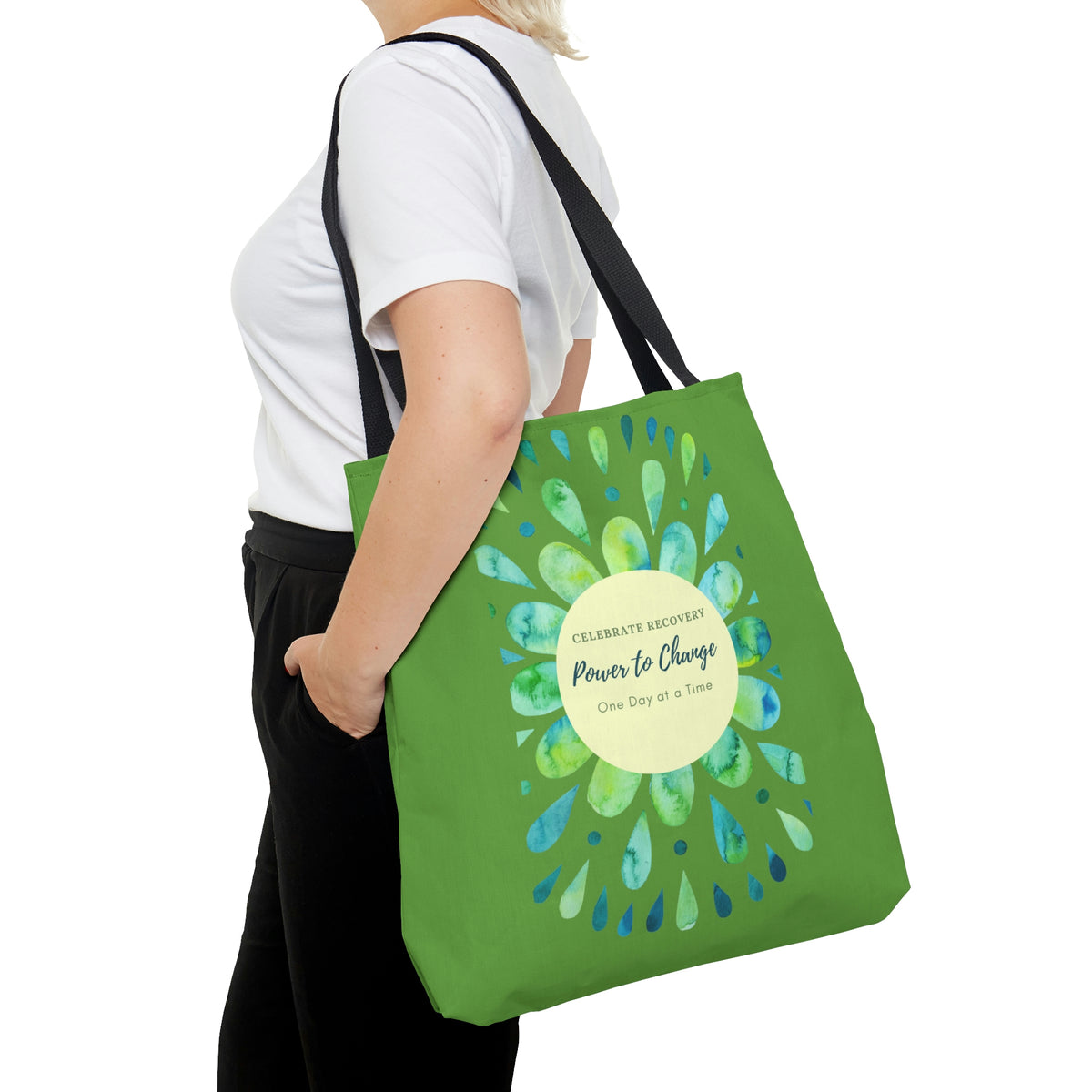 Power to Change Mandala - Green Tote Bag