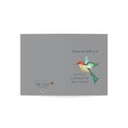 When I'm With You - Hummingbird Gray- Vertical Folded Greeting Card or Invitation