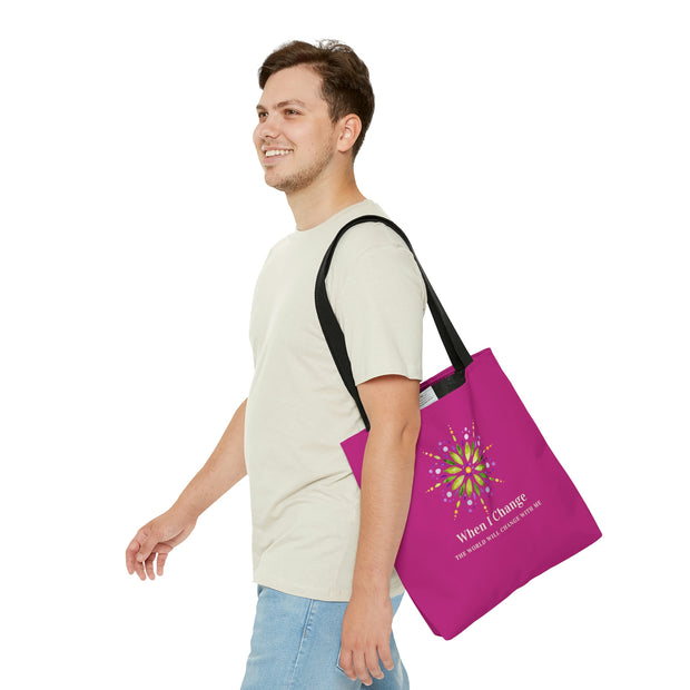When I Change Mandala - Pink Tote Bag